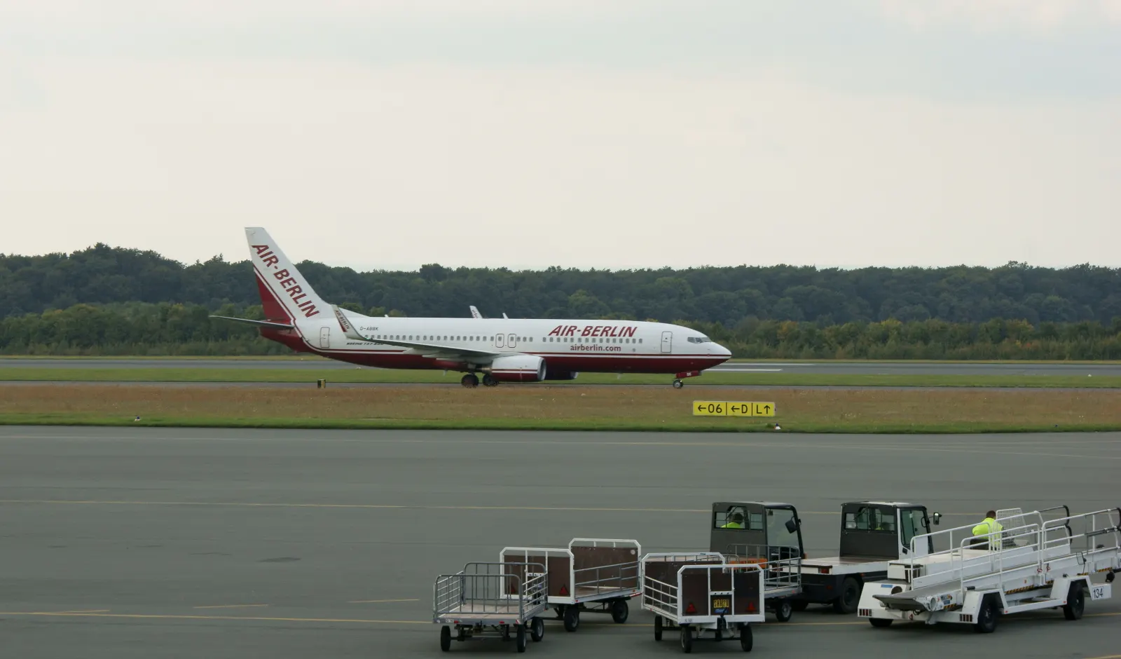 Air Berlin Boeing 737 taxiing at Paderborn Lippstadt Airport
