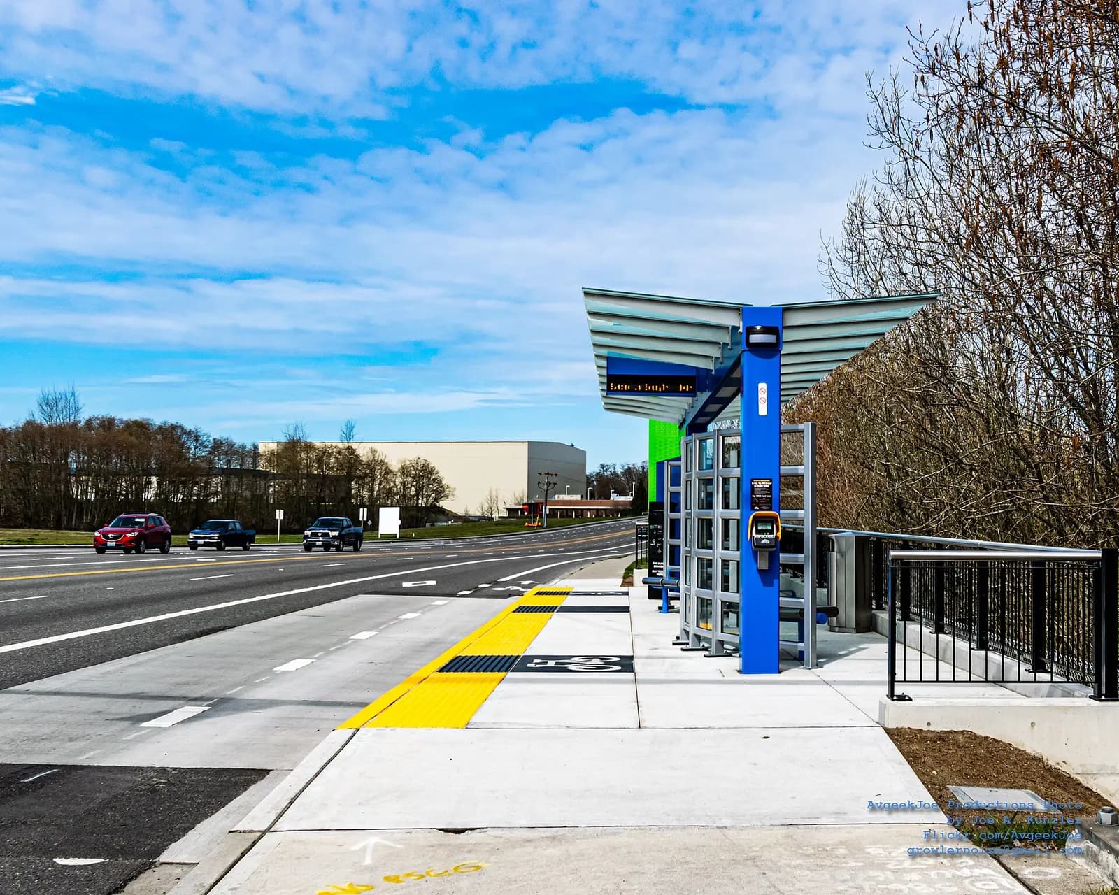 Community Transit Swift Green Line station at 100th Street SW near Paine Field