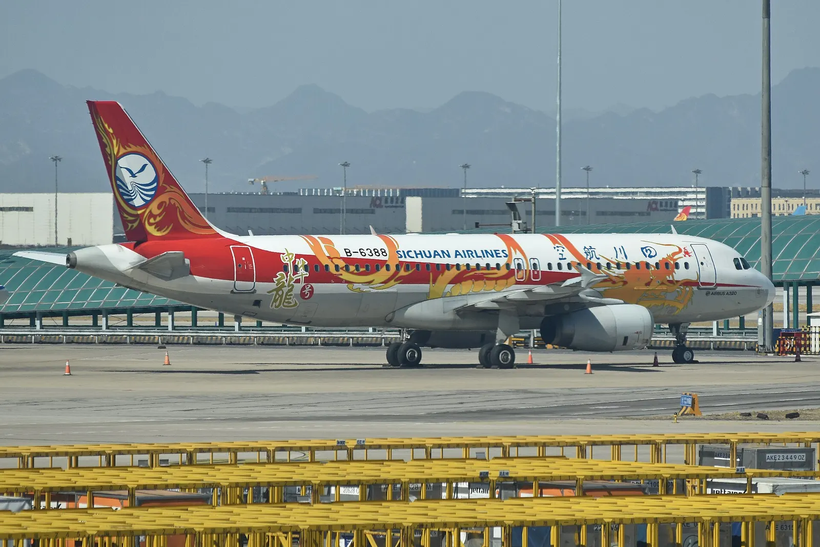 c/n 3591 Built 2009 and was the first Airbus assembled by Airbus Tianjin. Wearing Chinese Dragon livery, she is seen parked near Terminal 3 at Beijing Capital International Airport. Beijing, People’s Republic of China. 11th March 2019