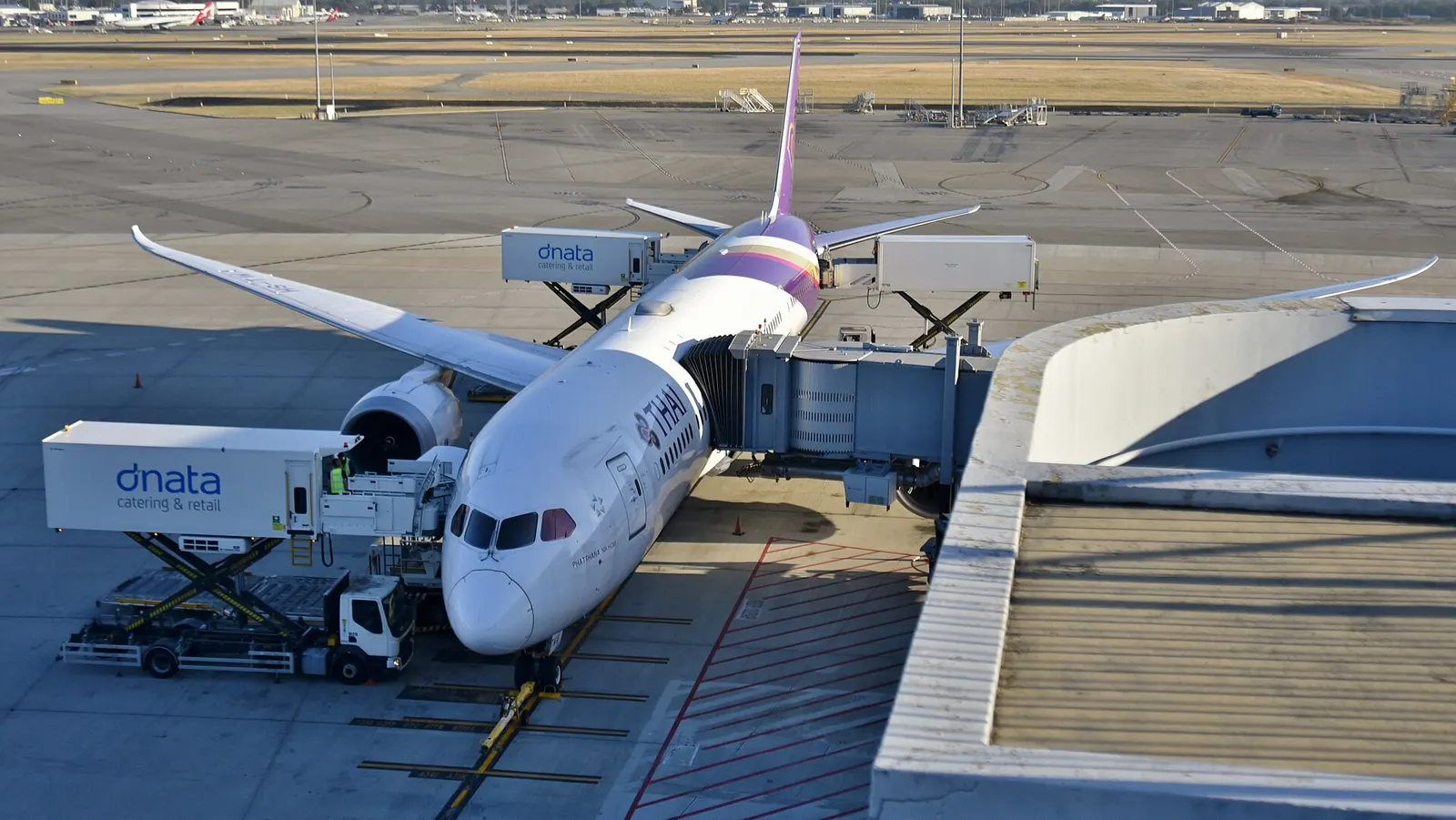 Thai Airways Boeing 787-9 at Perth Airport Terminal 1