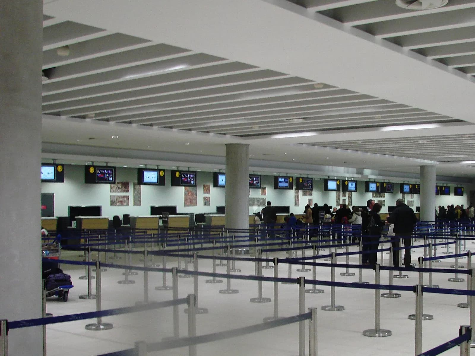 Check in desks in the new Paphos International airport.