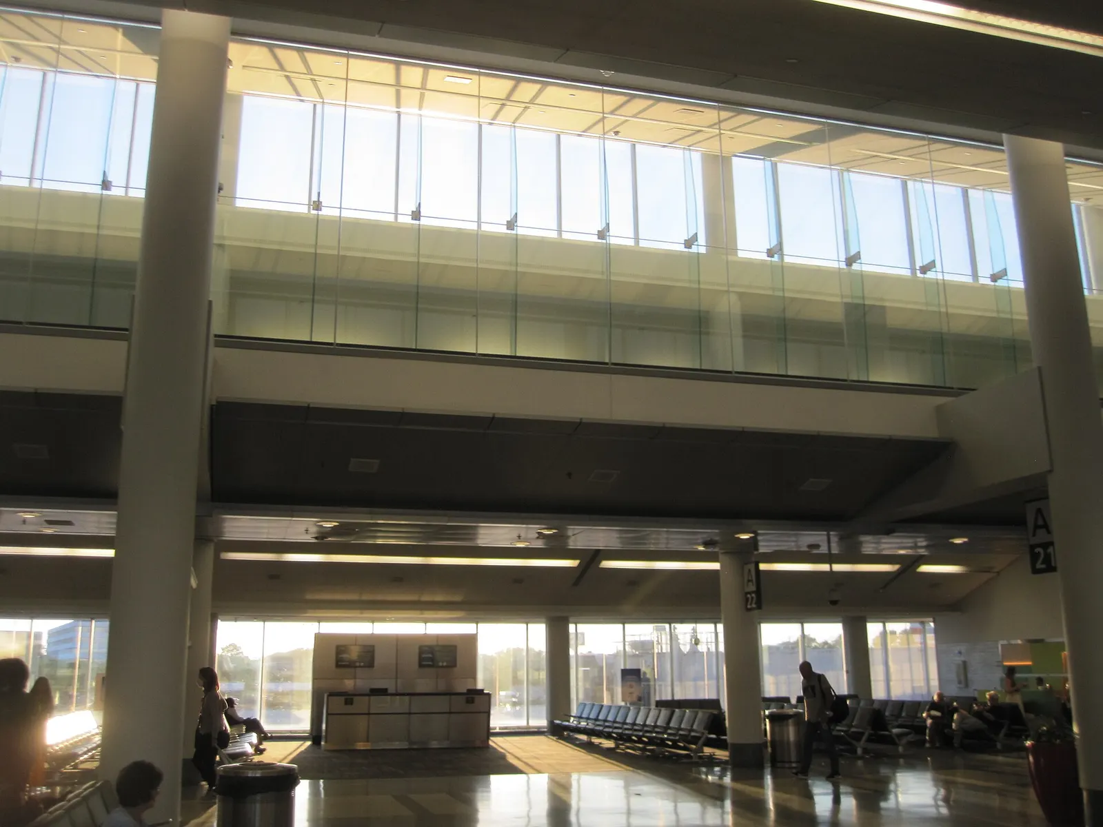 Philadelphia International Airport Terminal A at Sunset in Philadelphia, Pennsylvania.