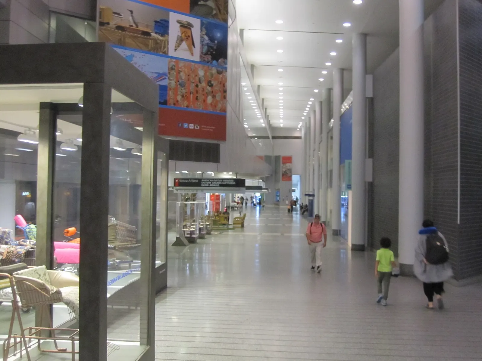 Walkway in Terminal A at Philadelphia International Airport in Philadelphia, Pennsylvania.
