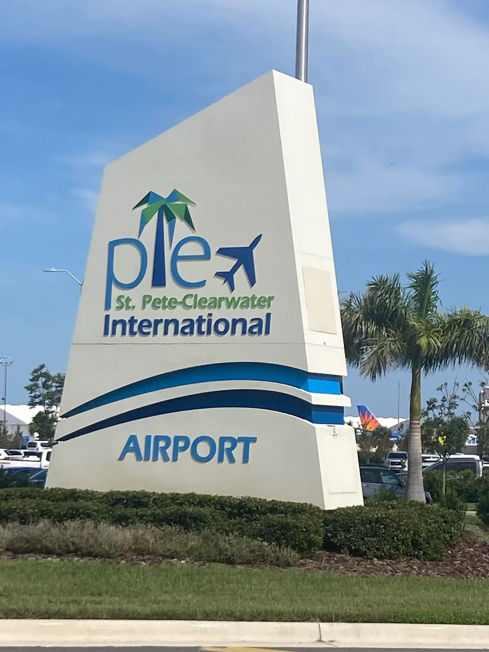 Entrance sign at St. Pete–Clearwater International Airport in 2023