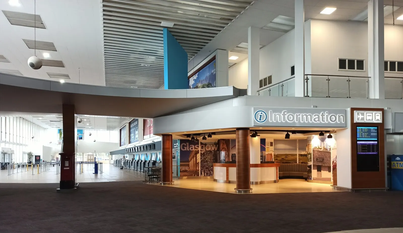 Prestwick Airport terminal building from the approach road
