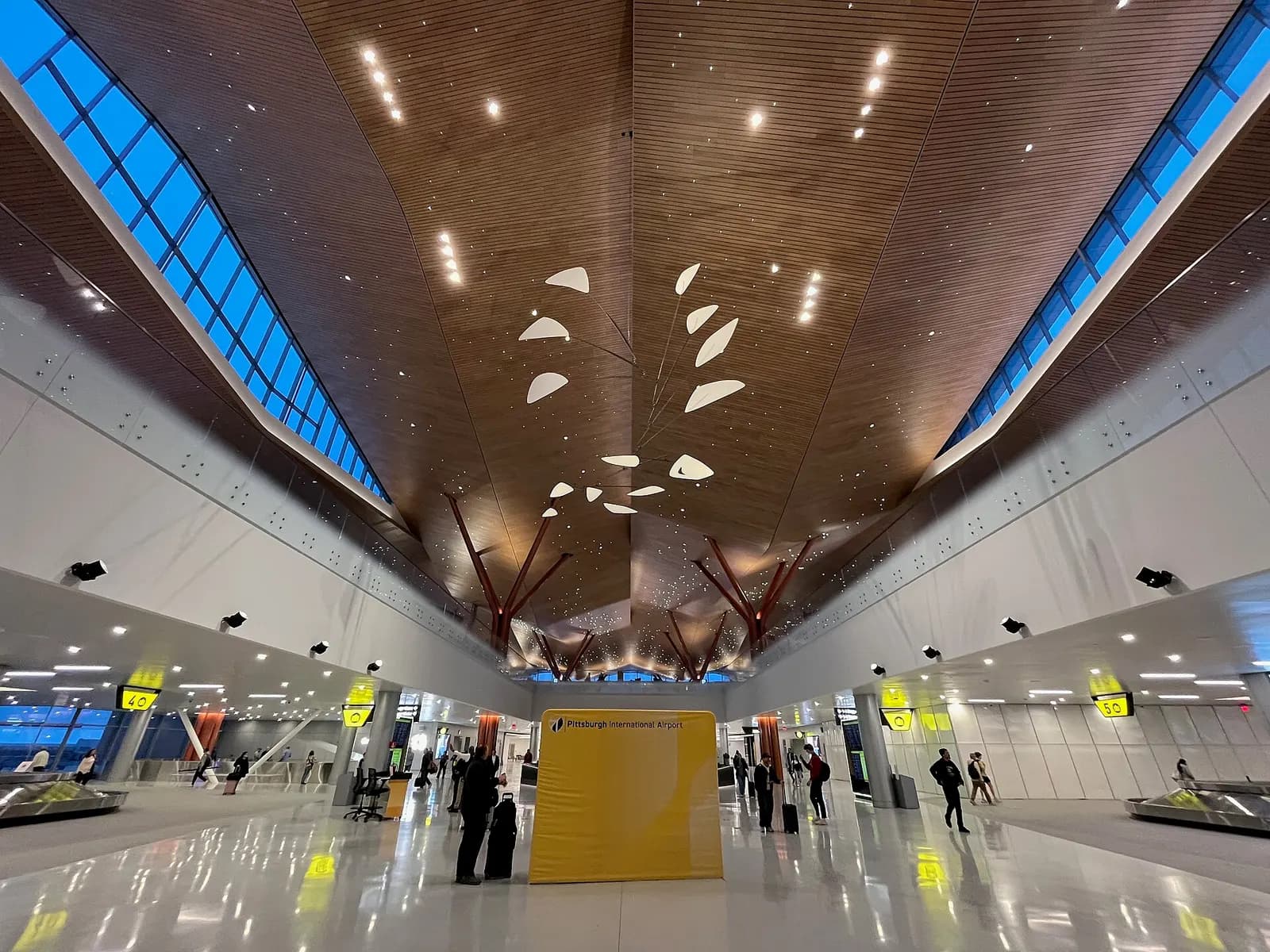 New terminal of Pittsburgh International Airport in Pittsburgh, Pennsylvania two days after opening in 2025