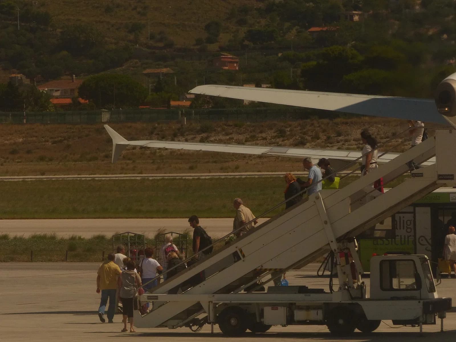 Access stairs and landside approach at Palermo Airport