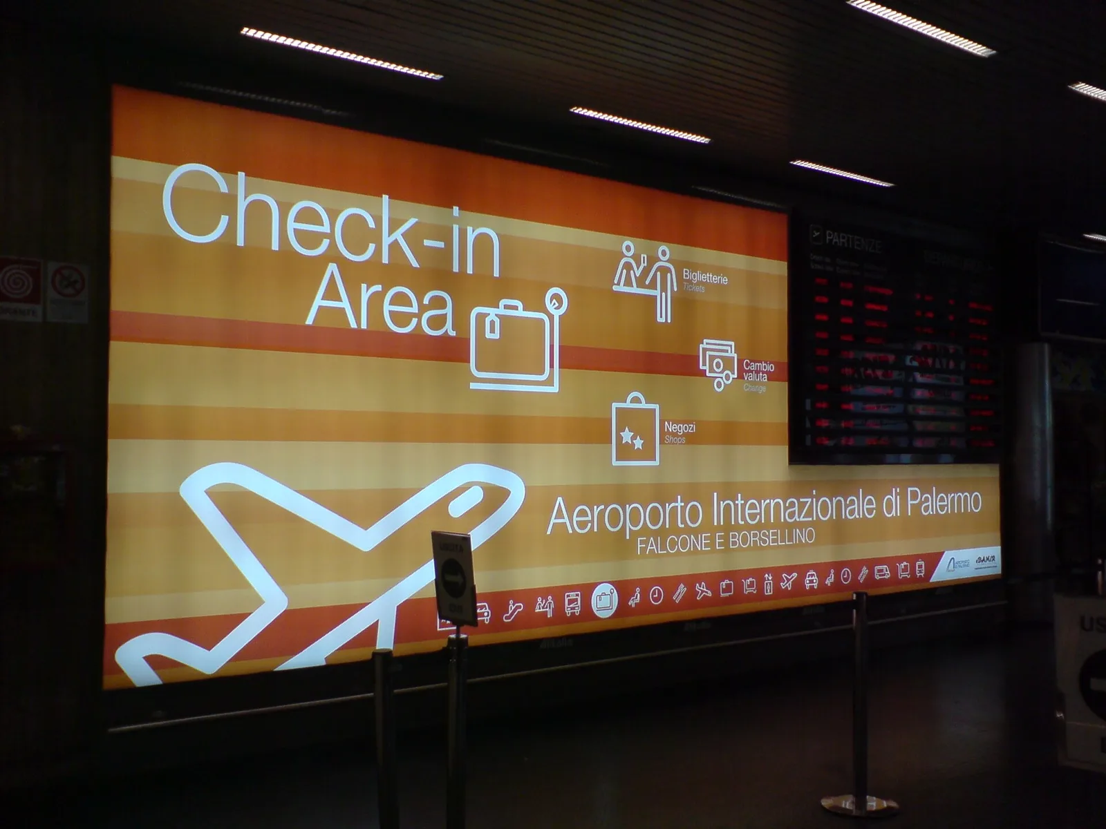 Check-in hall inside Palermo Airport