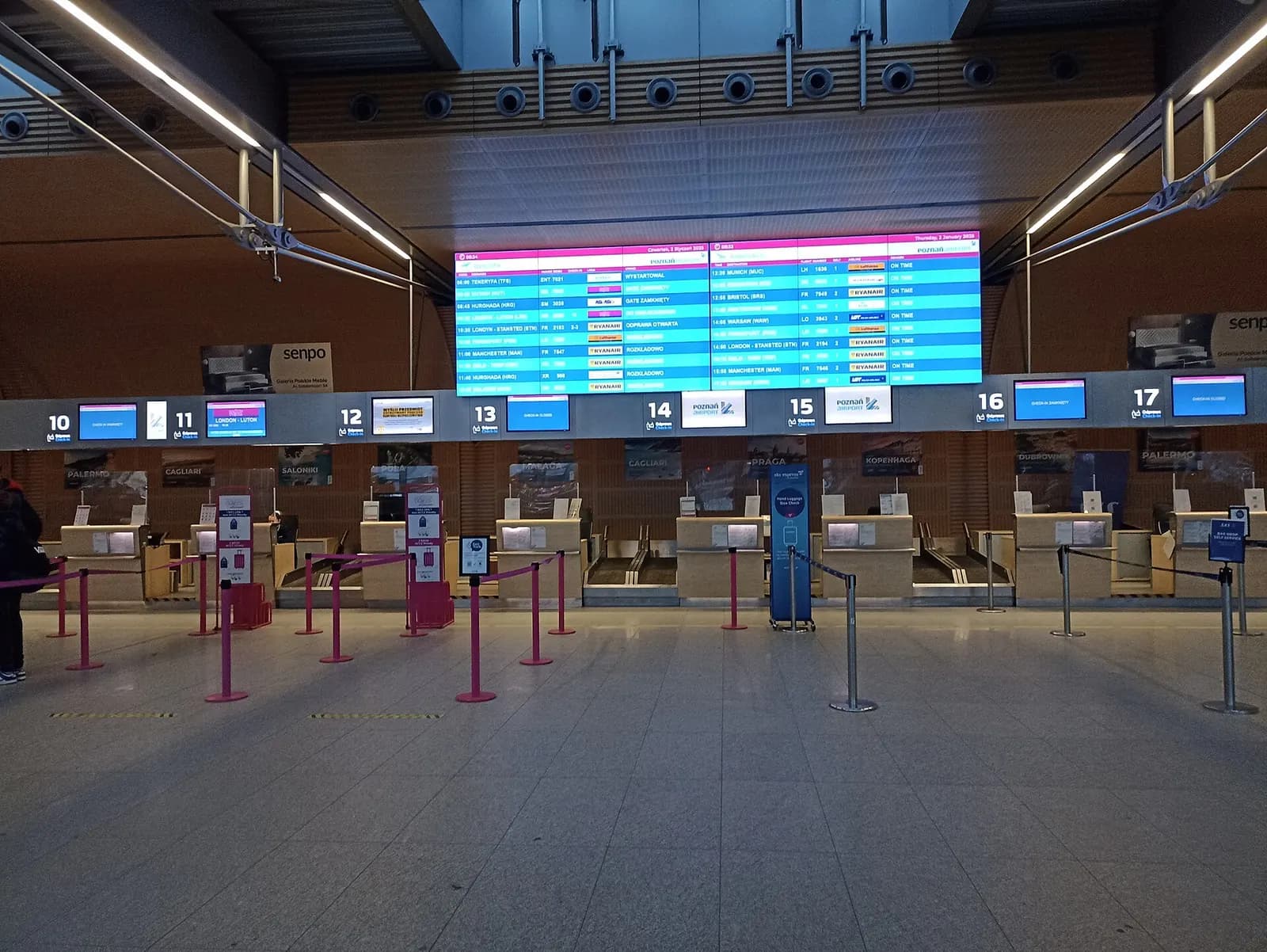 Poznań–Ławica passenger terminal exterior in January 2025