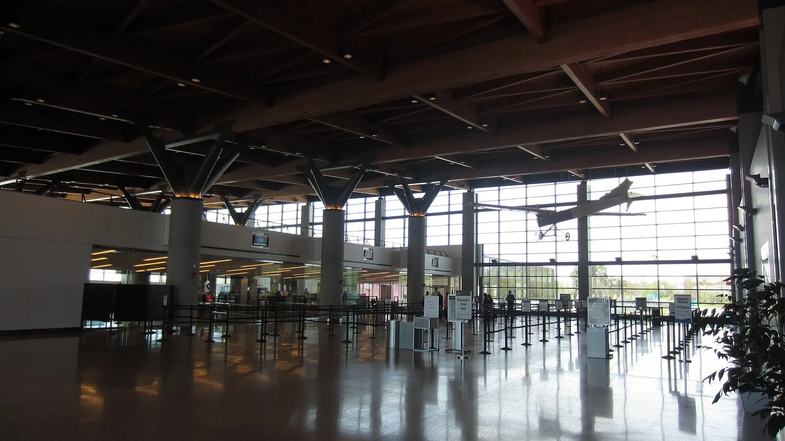 TSA checkpoint at Portland International Jetport.