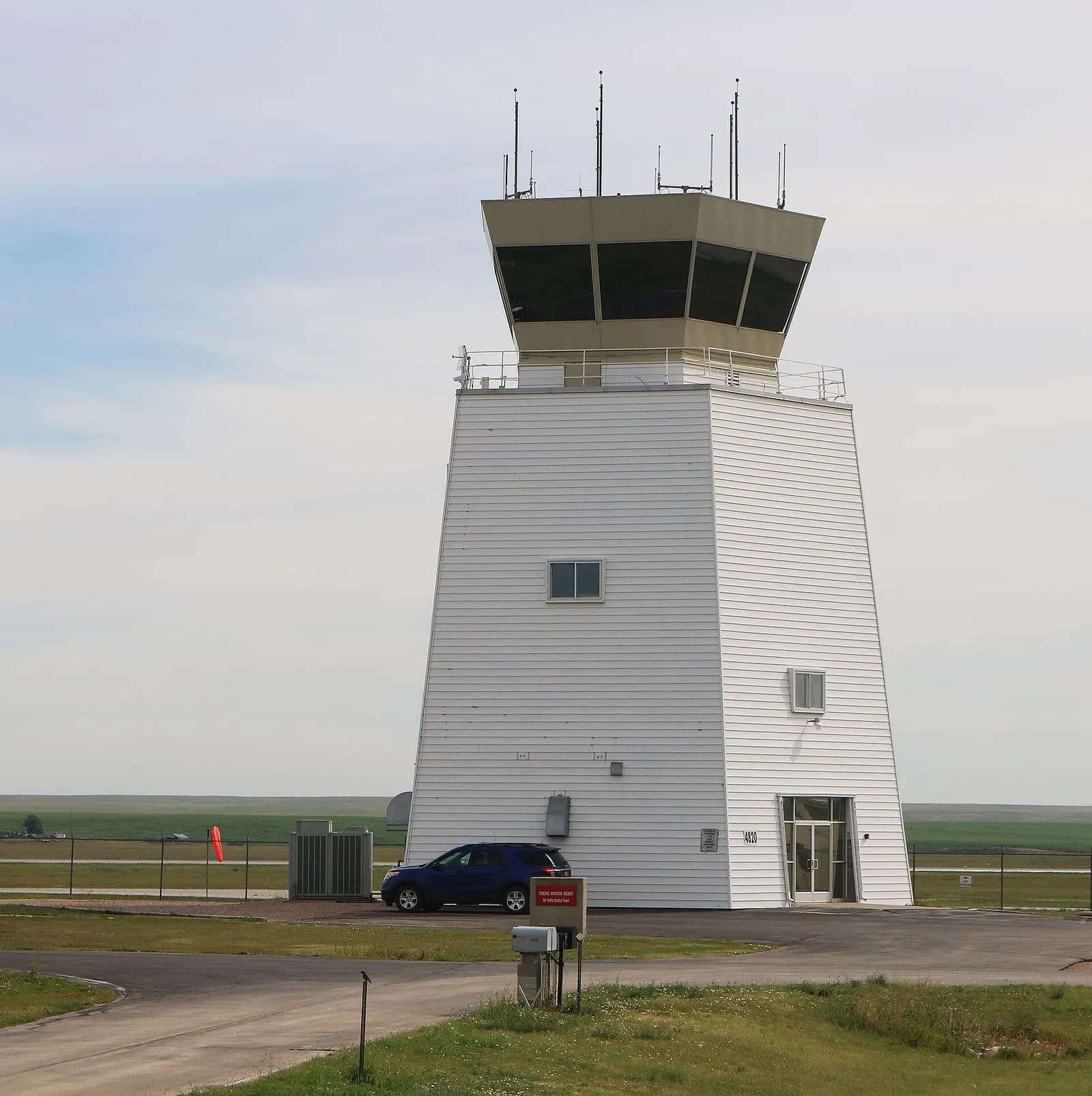 Rapid City Regional Airport control tower at 4820 FAA Road, photographed 30 July 2020