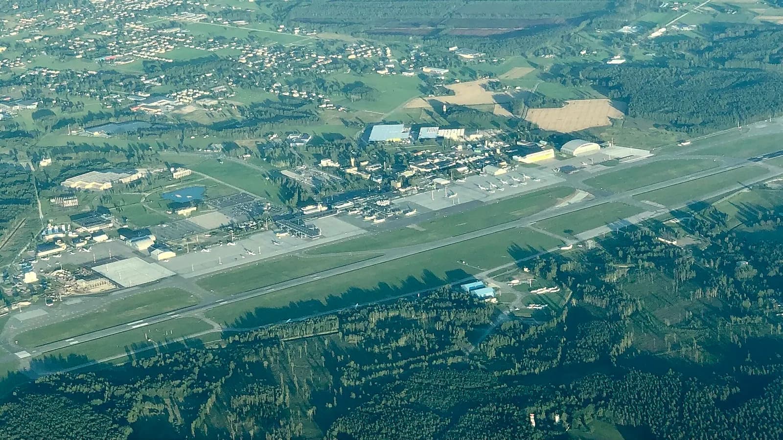 Aerial view of Riga International Airport (EVRA), 2020
