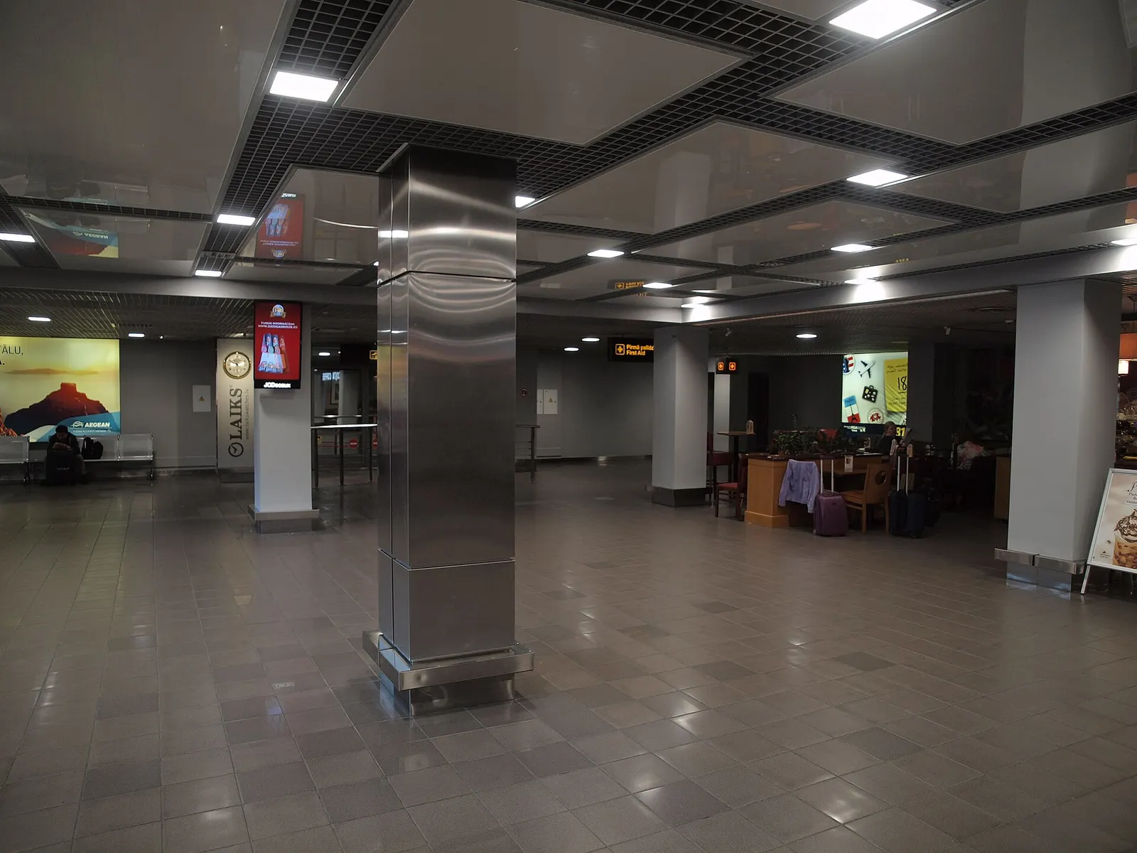 Interior of Riga Airport departures area