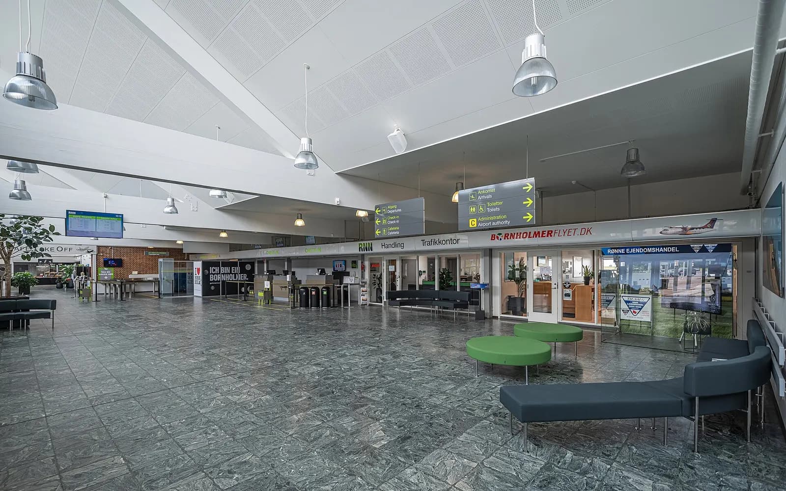 Bornholm Airport apron and terminal, July 2024