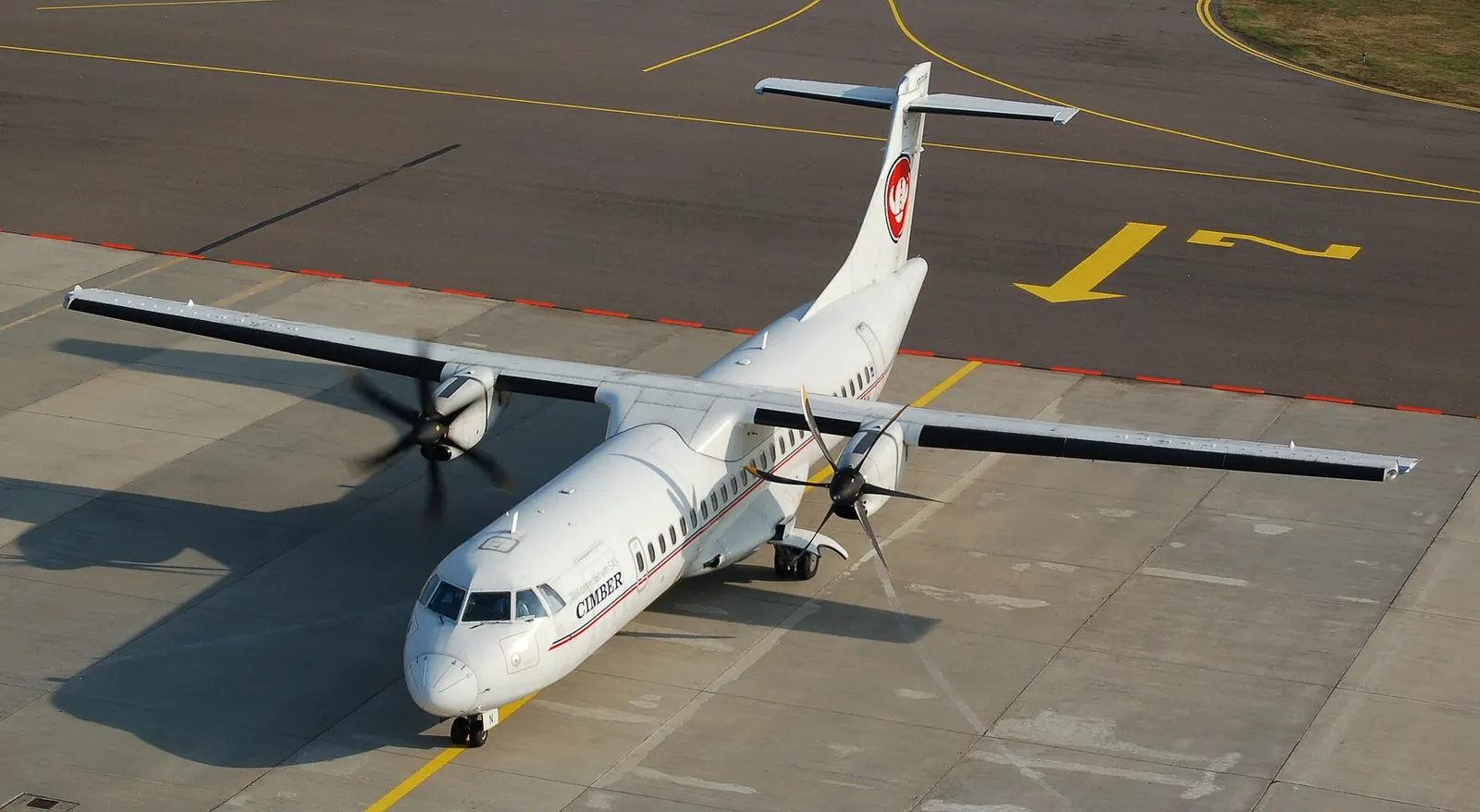 Cimber Air ATR 72-500 taxiing at Bornholm Airport