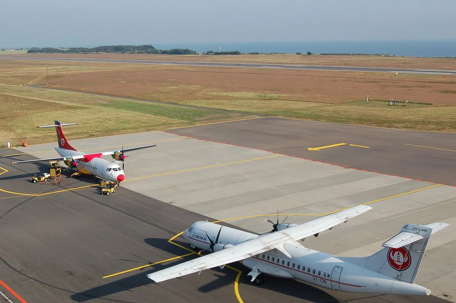 ATR 42 and ATR 72 on the apron at Bornholm Airport