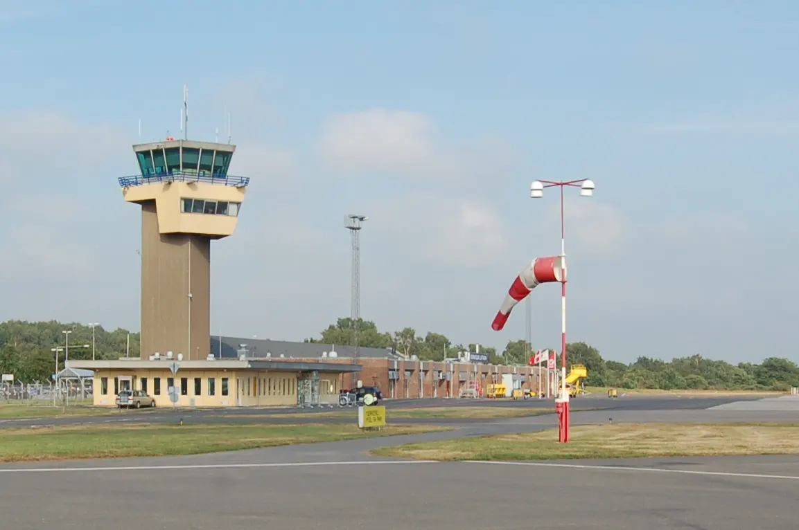 Runway and field view at EKRN Bornholm Airport