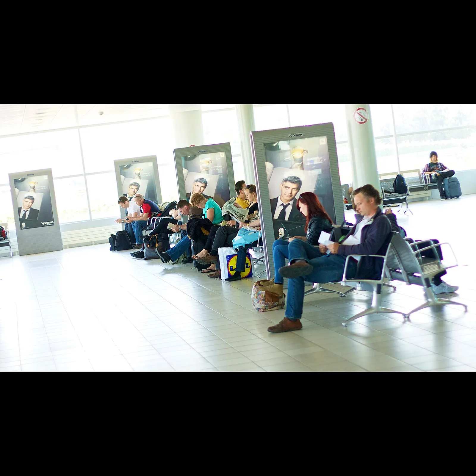 Passengers waiting at Rennes airport, 22 April 2011