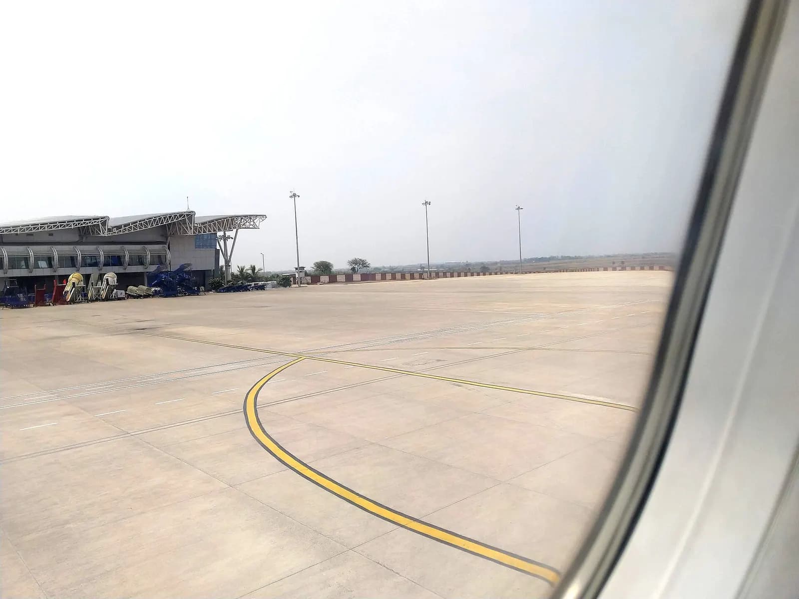 This images shows the Apron (Aircraft parking bay) at Swami Vivekananda Airport Raipur