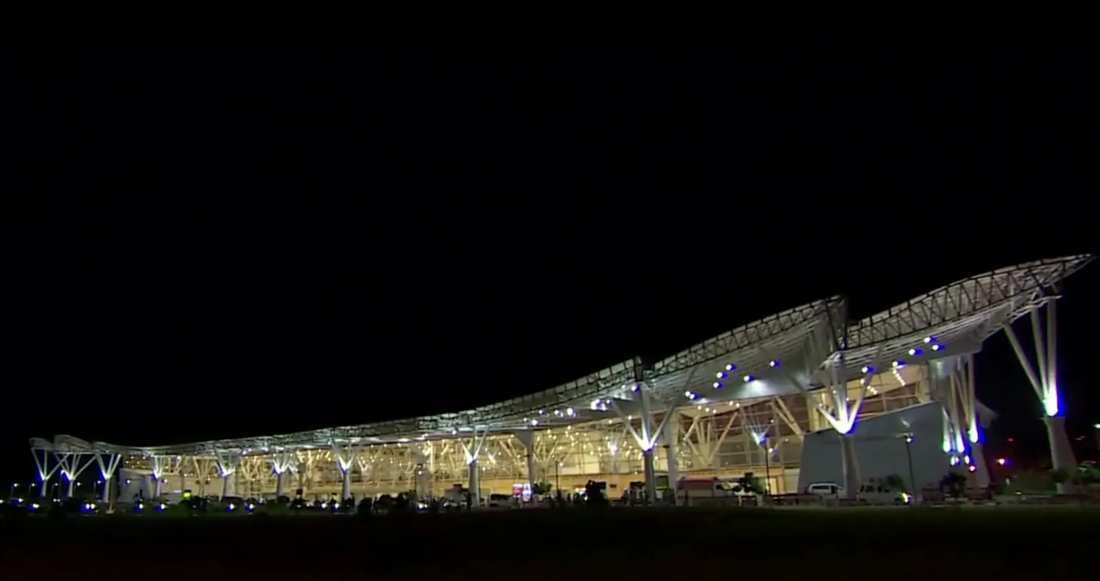 Swami vivekananda Airport terminal ,night view