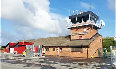 Rørvik Airport, Ryum — runway and terminal from the airside