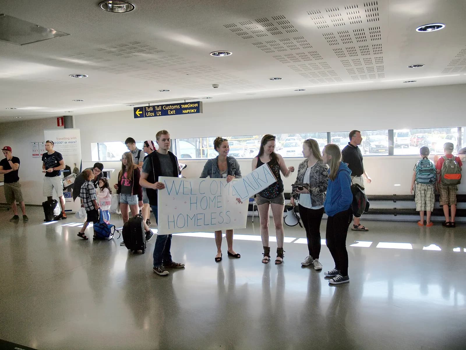 Check-in and landside hall inside Rovaniemi Airport terminal