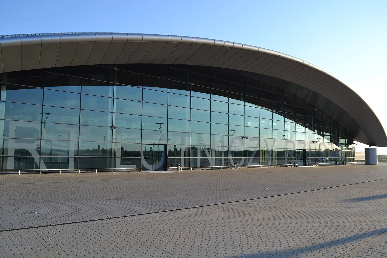 Newer passenger terminal façade at Rzeszów–Jasionka Airport