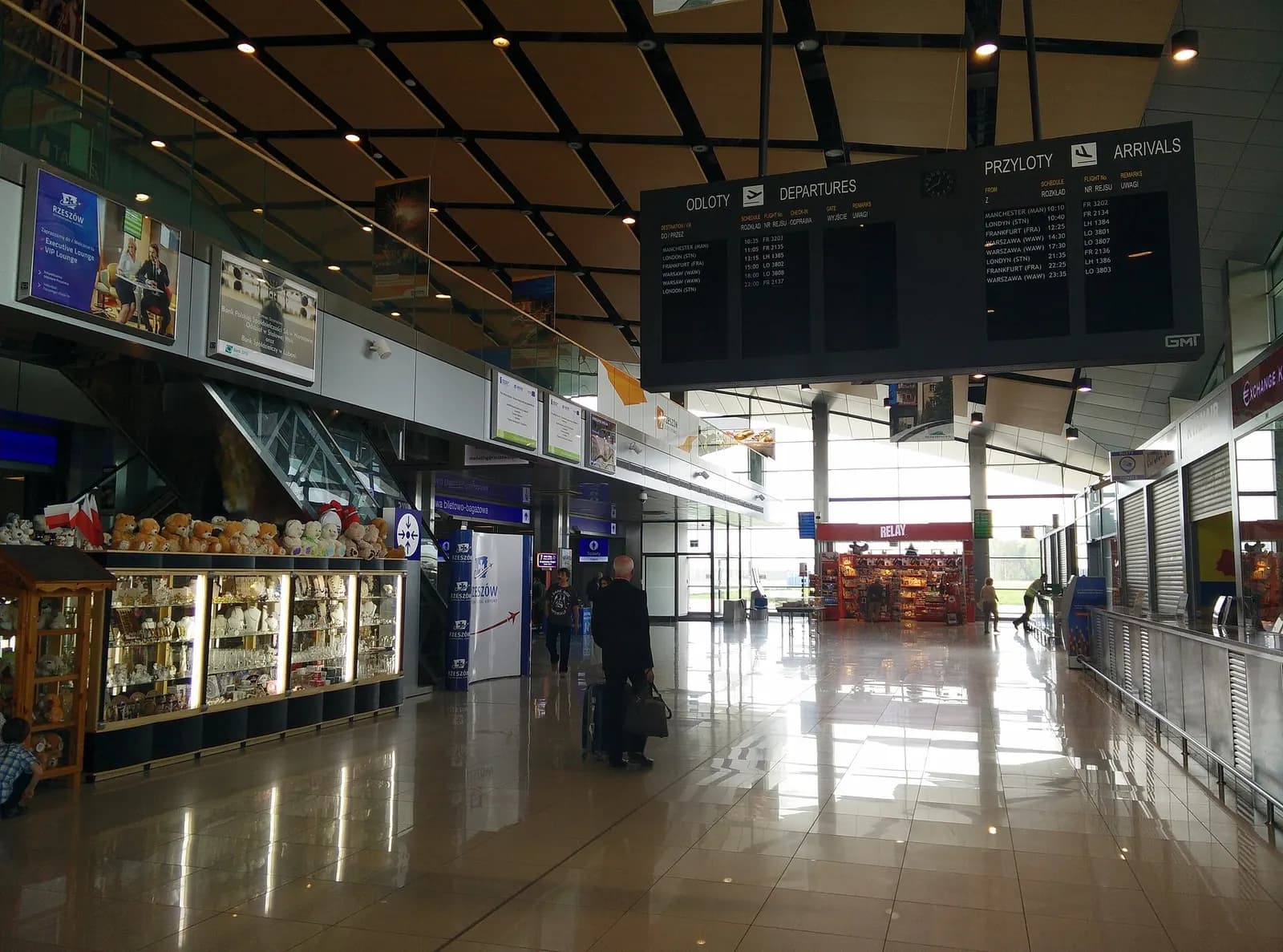 Rzeszów–Jasionka Airport terminal exterior with glass frontage