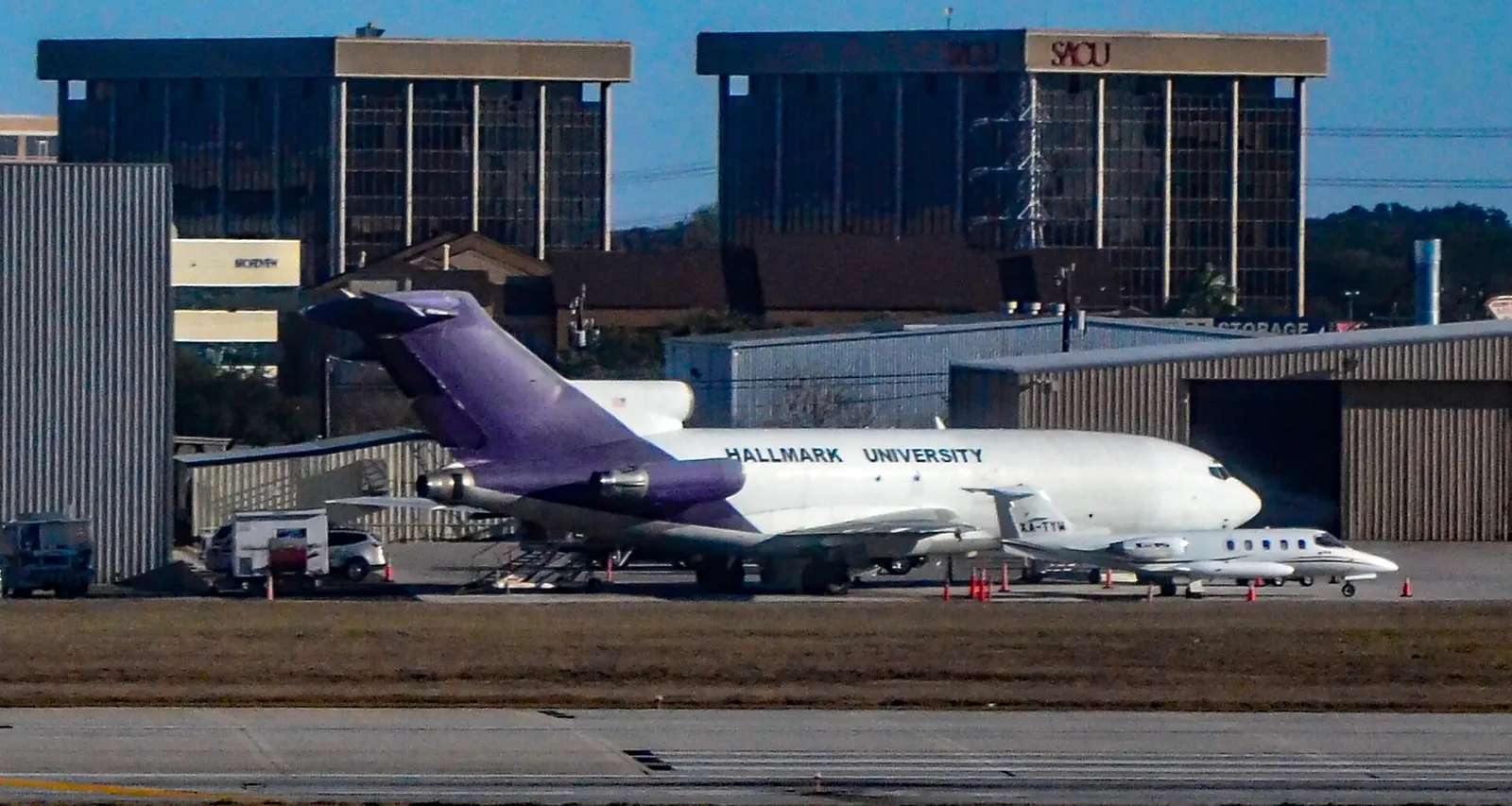 Donated by FedEx to Hallmark. San Antonio International Airport (IATA: SAT, ICAO: KSAT, FAA LID: SAT) Photo: TDelCoro January 16, 2016