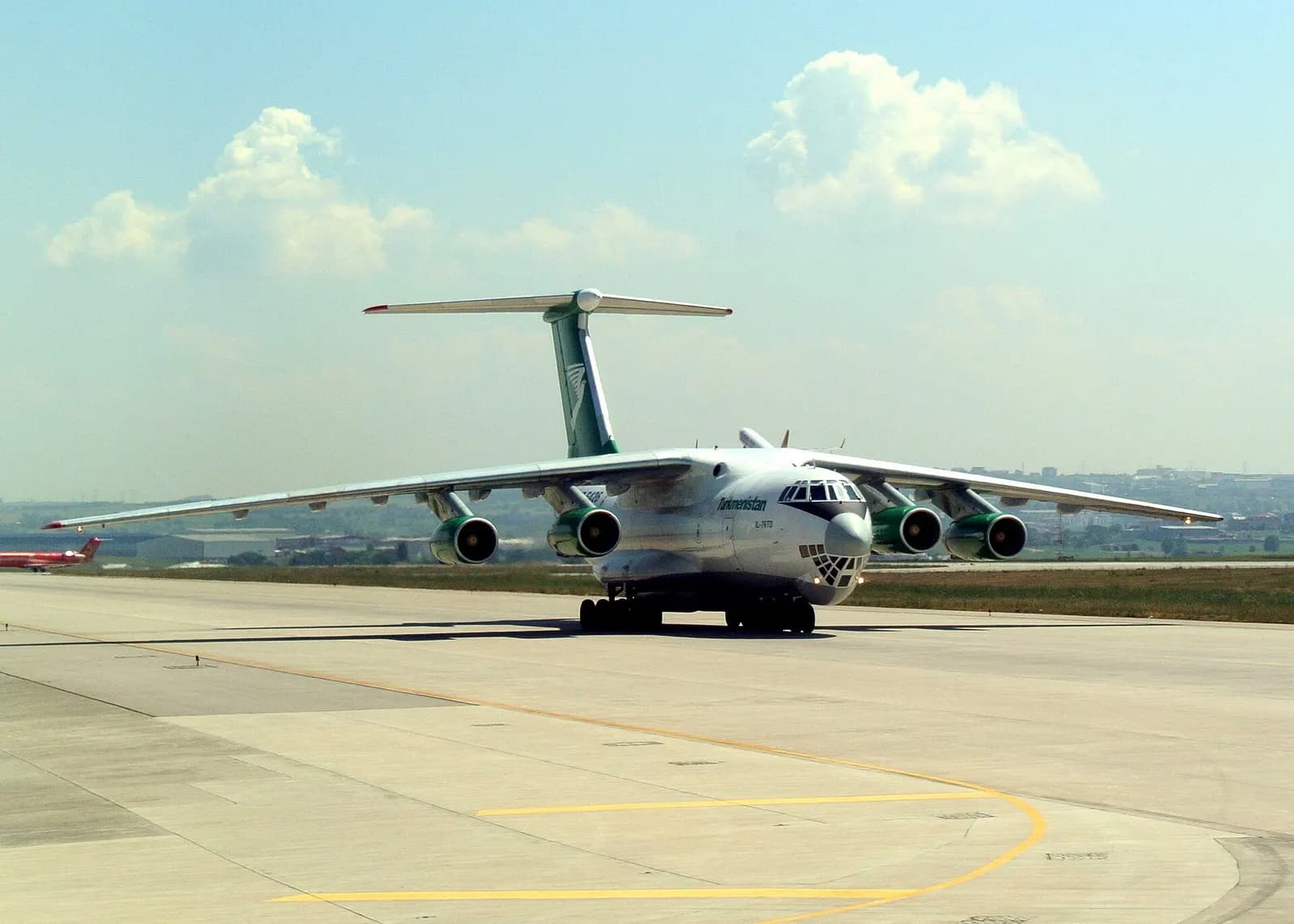 Ilyushin Il-76 TD cargo aircraft from Turkmenistan Airlines at Sabiha Gökçen International Airport, Turkey.