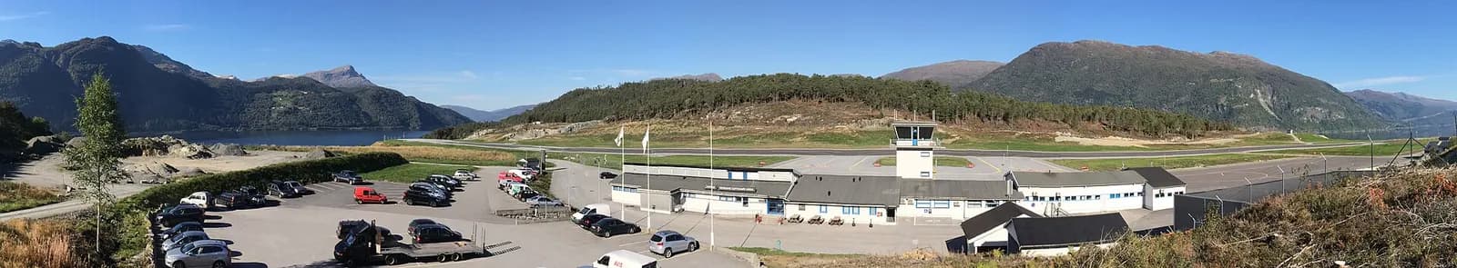 Second fold-out panorama of Sandane Airport, Anda, Gloppen, Vestland, Norway (18 September 2014)