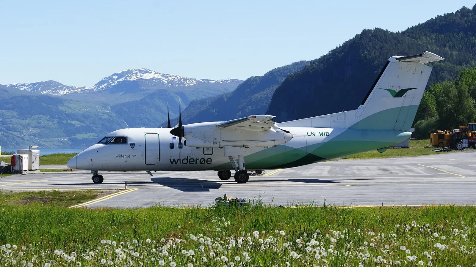 Widerøe de Havilland Canada Dash-8 103 at Sandane Airport, Sogn og Fjordane, Norway.
