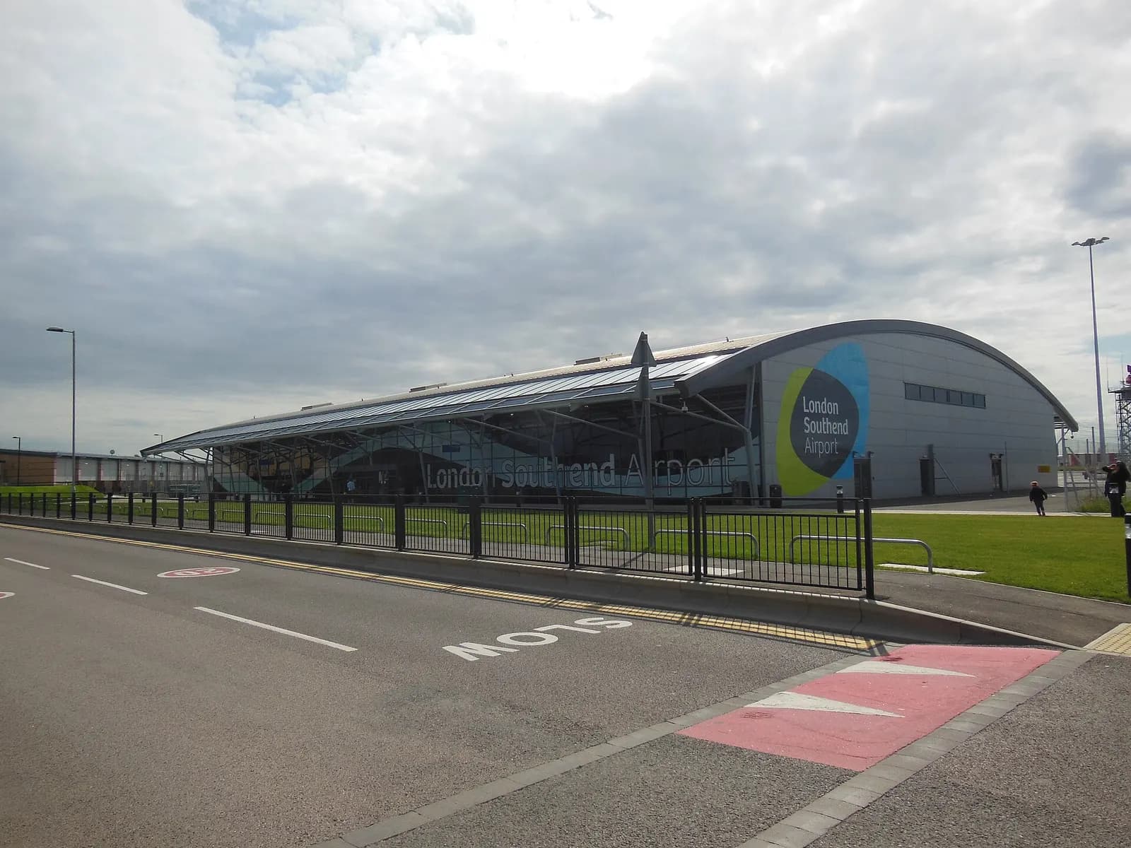 London Southend Airport terminal exterior near the railway station
