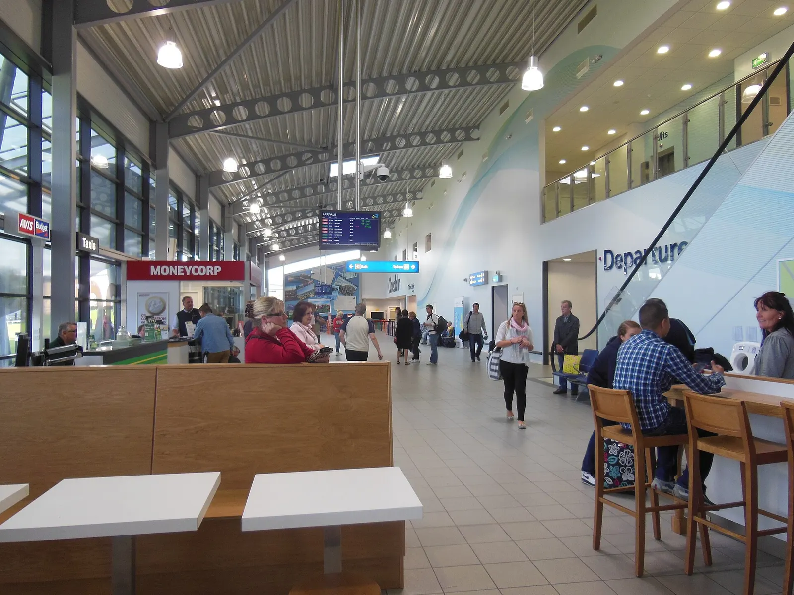 London Southend Airport terminal interior looking from arrivals toward check-in