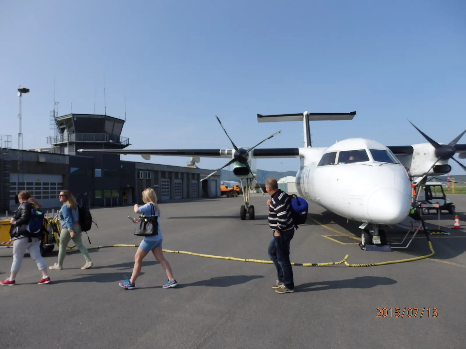 Widerøe Dash 8 on the apron at Stokmarknes Airport, Skagen