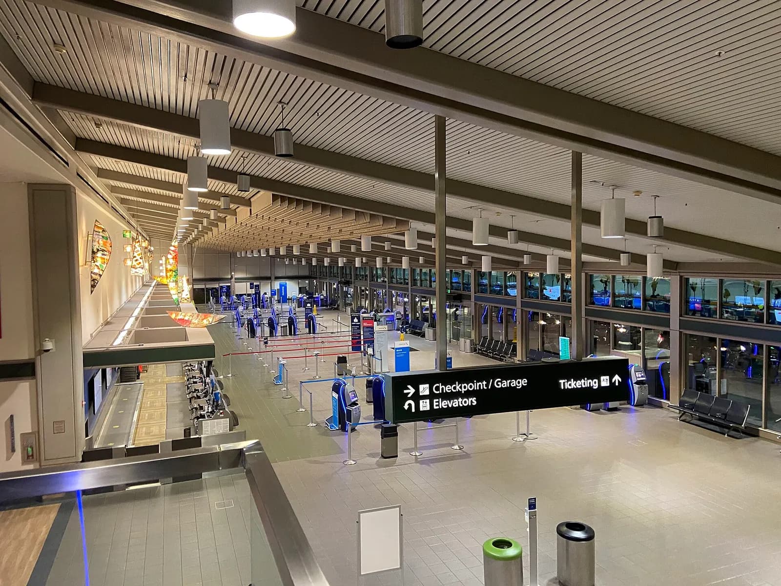 Sacramento International Airport departures hall.