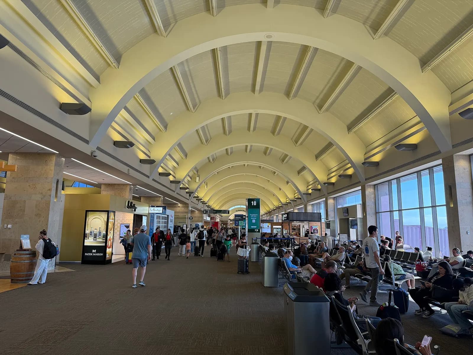 The interior of the terminal at John Wayne Airport in Orange County, California