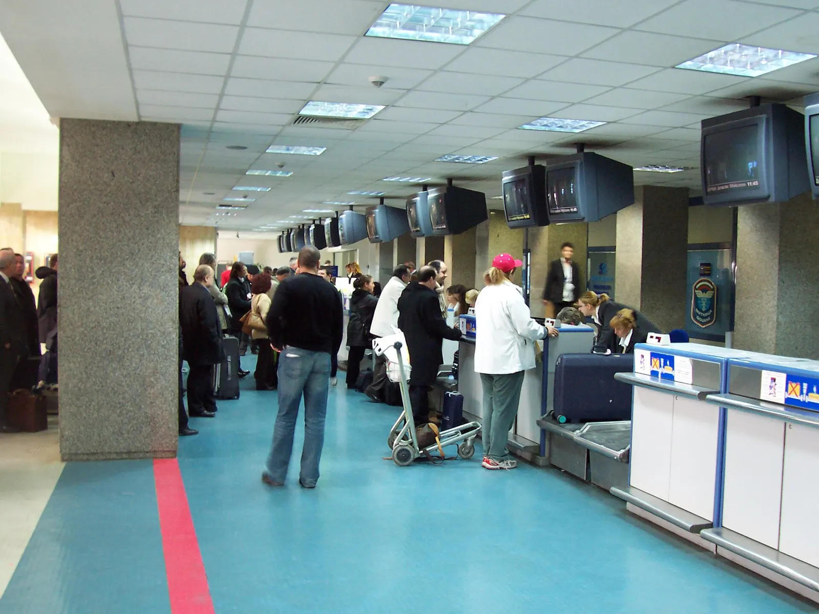 Check-in area inside Sofia Airport Terminal 1