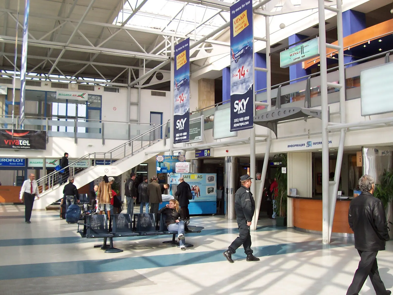 Departure area inside Sofia Airport Terminal 1