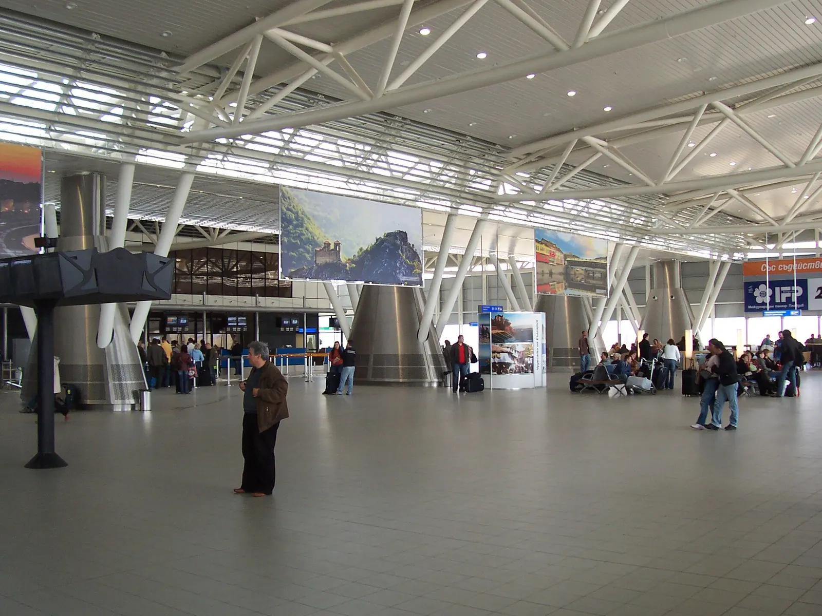 Departure hall inside Sofia Airport Terminal 2