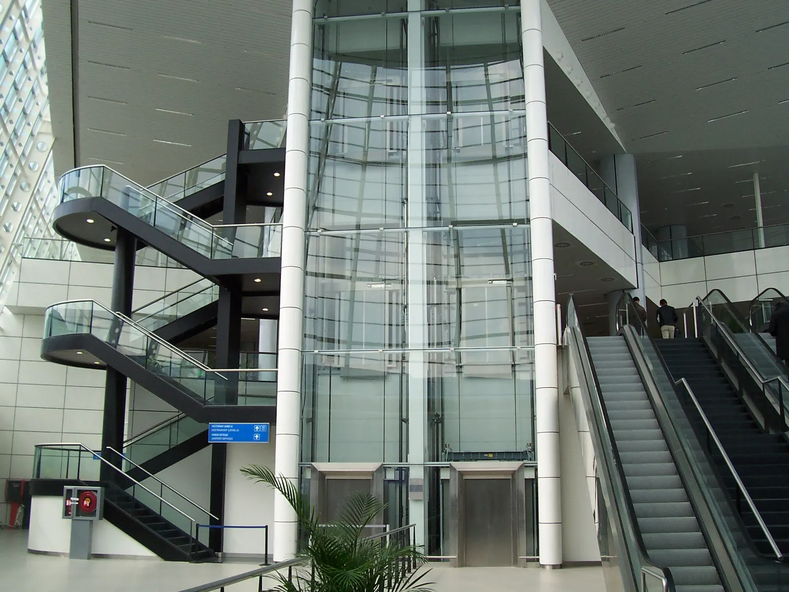 Sofia Airport Terminal 2 central hall with elevators