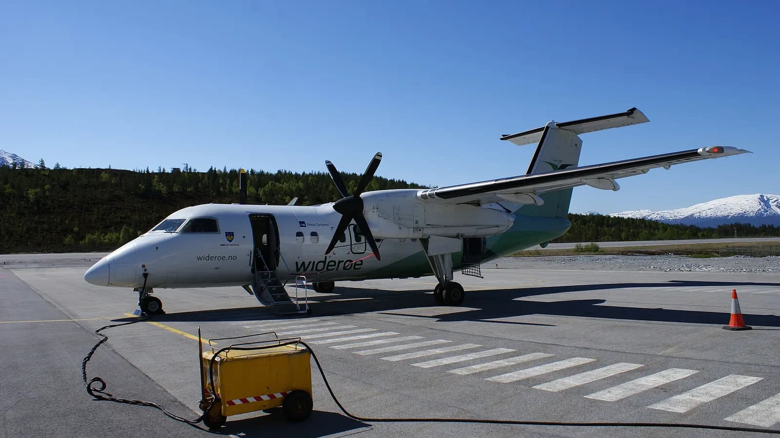 Widerøe de Havilland Canada Dash-8 103 at Sogndal Airport, Indre Sogn, Sogn og Fjordane, Norway.