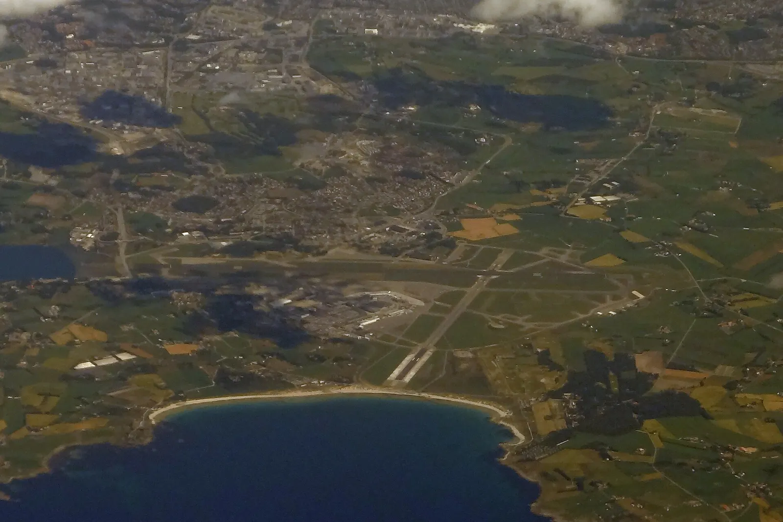 Approach view over Stavanger Airport Sola