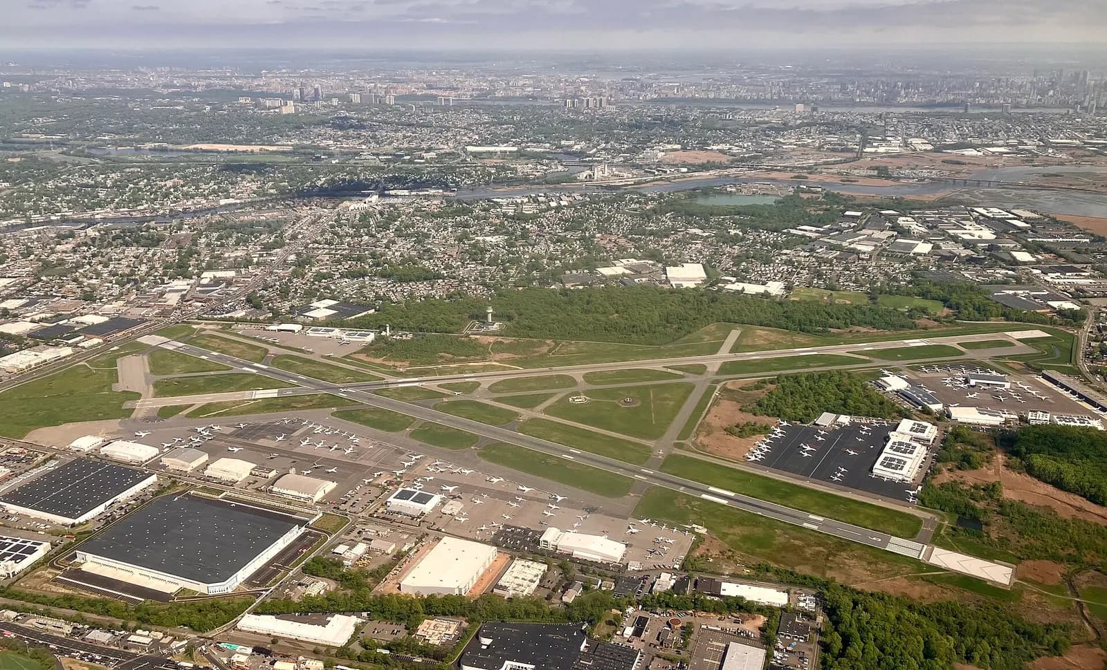 Teterboro Airport in New Jersey, taken from about 2000? Ft AGL