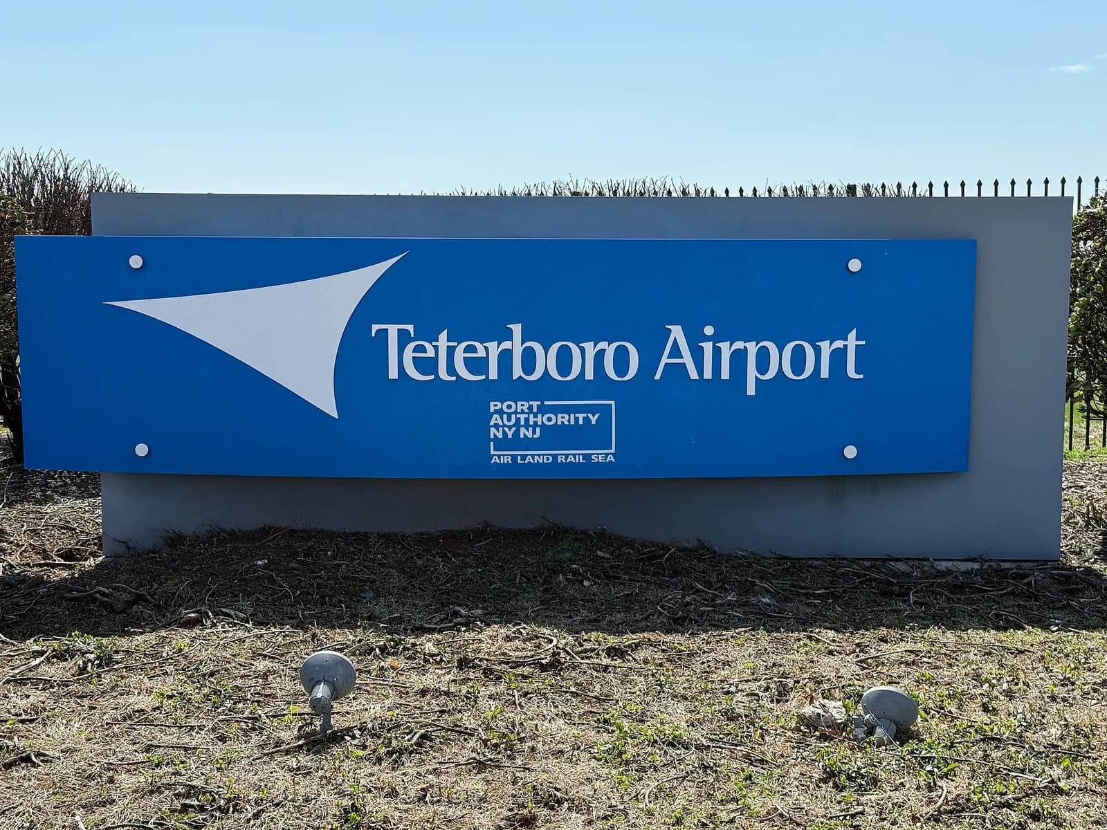 Sign for Teterboro Airport in Teterboro, Bergen County, New Jersey