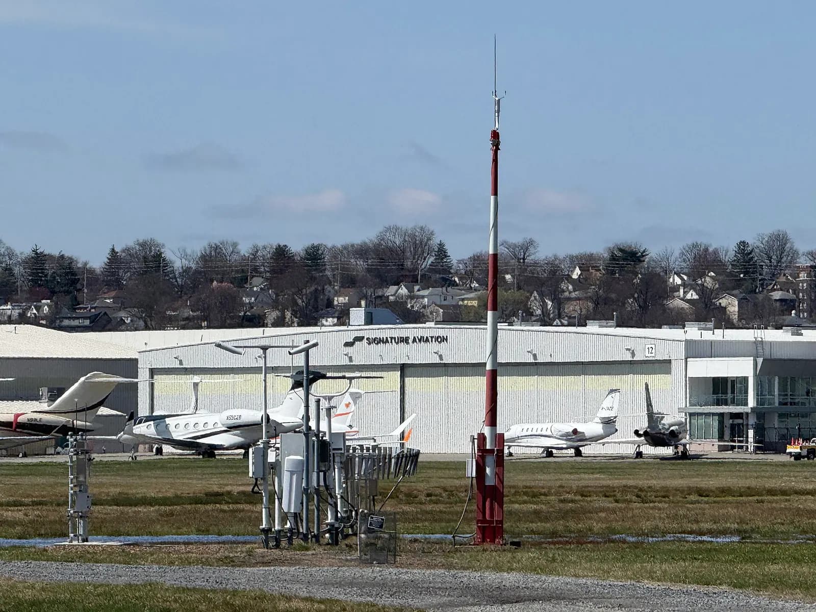 The Automated Surface Observing System (ASOS) at Teterboro Airport in Teterboro, Bergen County, New Jersey
