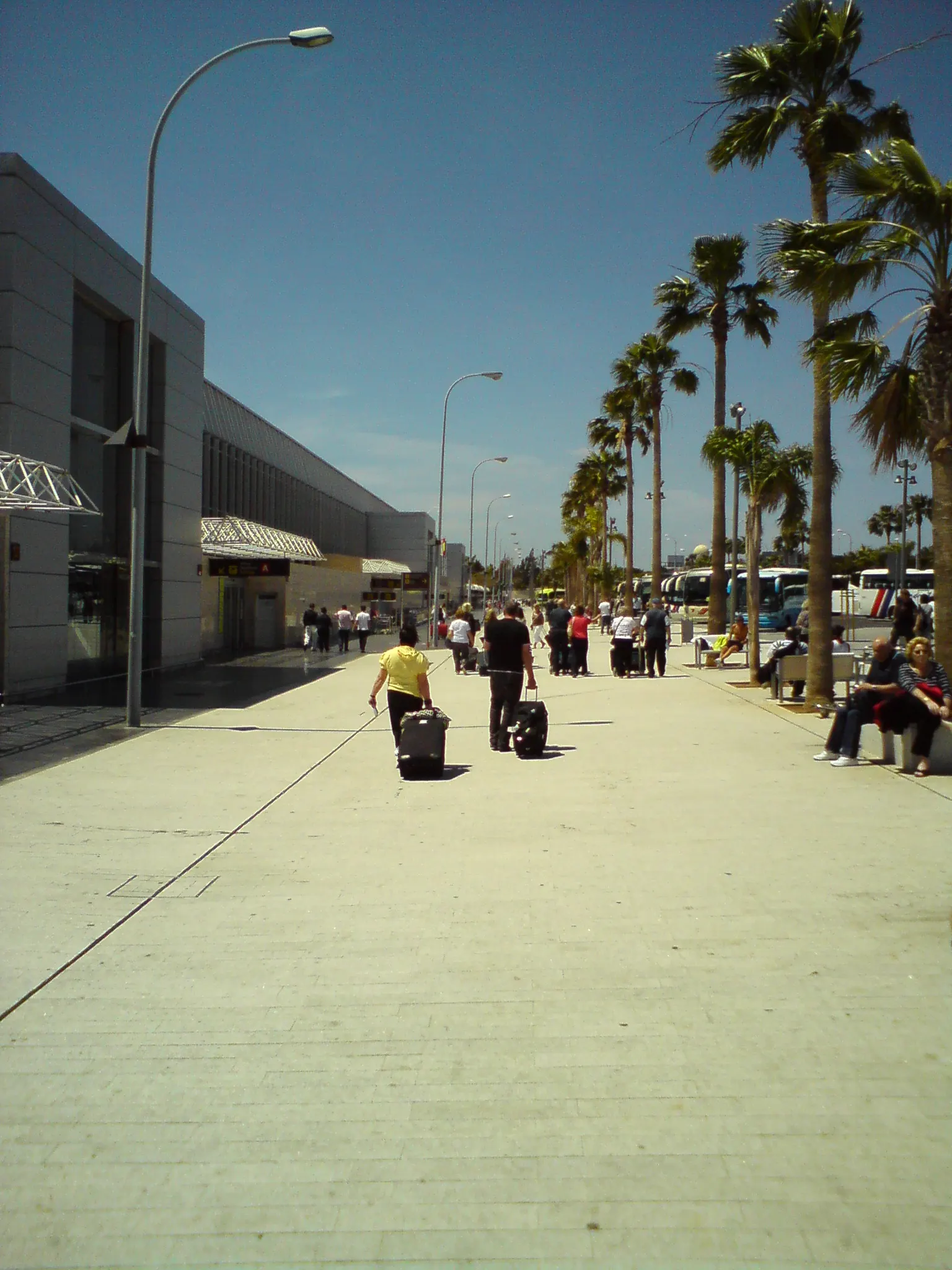Street-level exterior of Tenerife South Airport passenger terminal