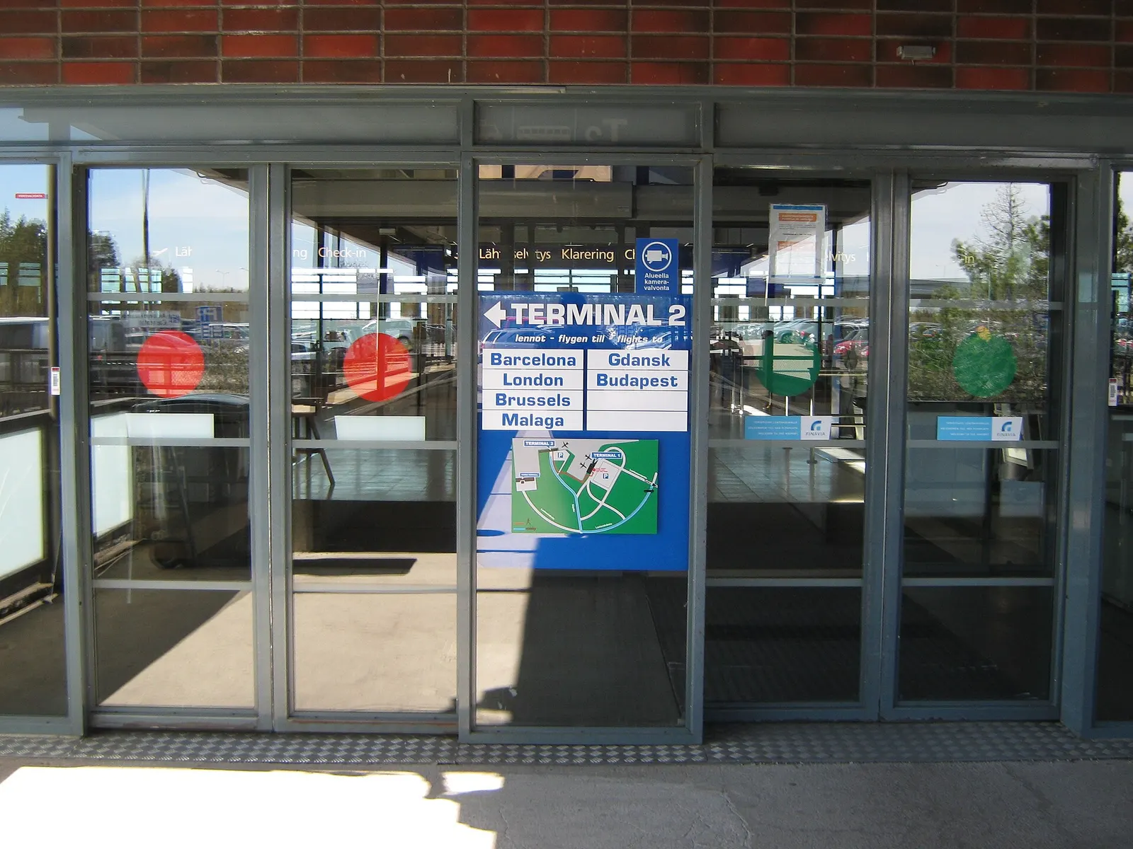 Entrance to Turku Airport T1 check-in