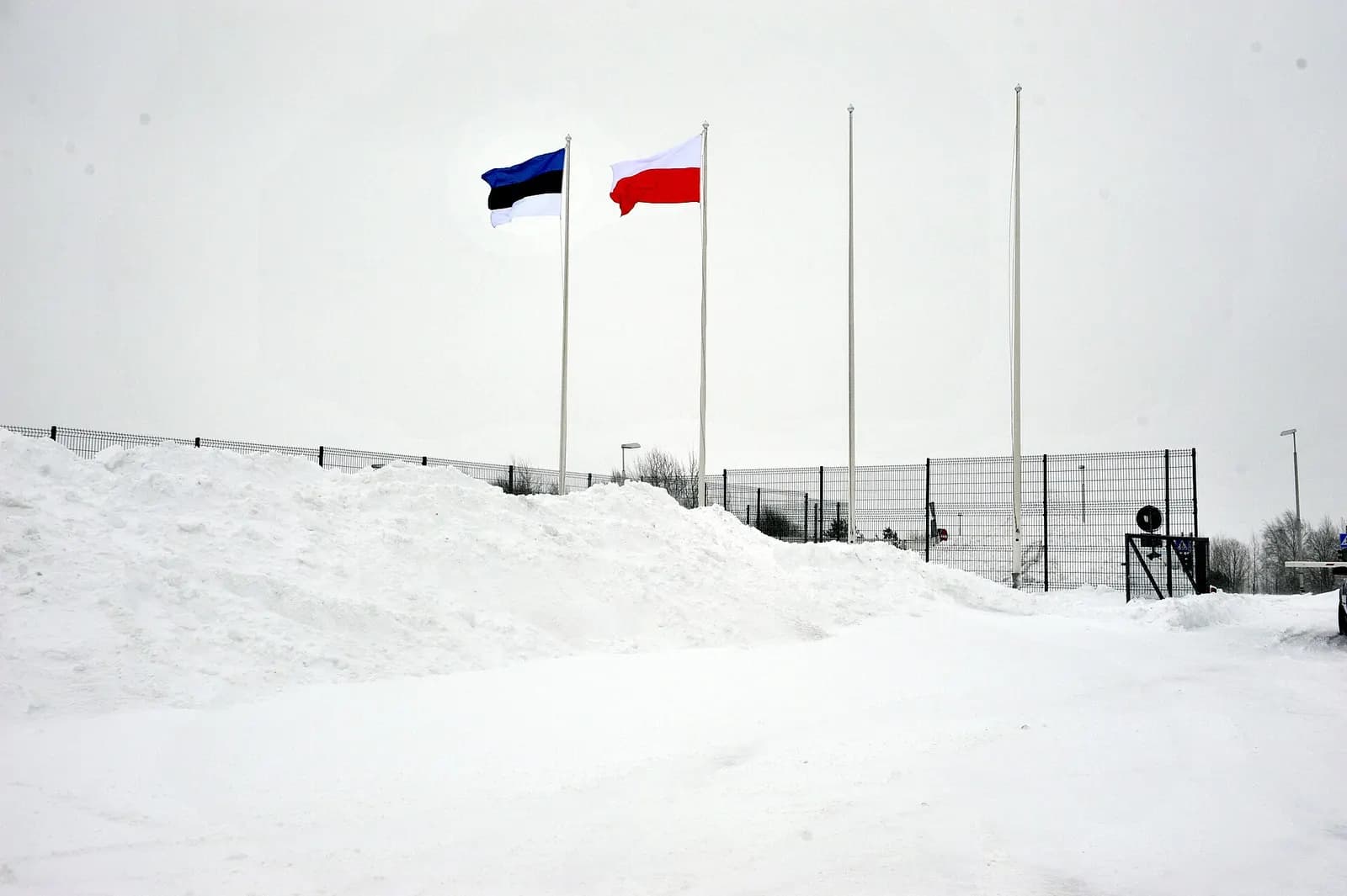 Snowy exterior of Lennart Meri Tallinn Airport