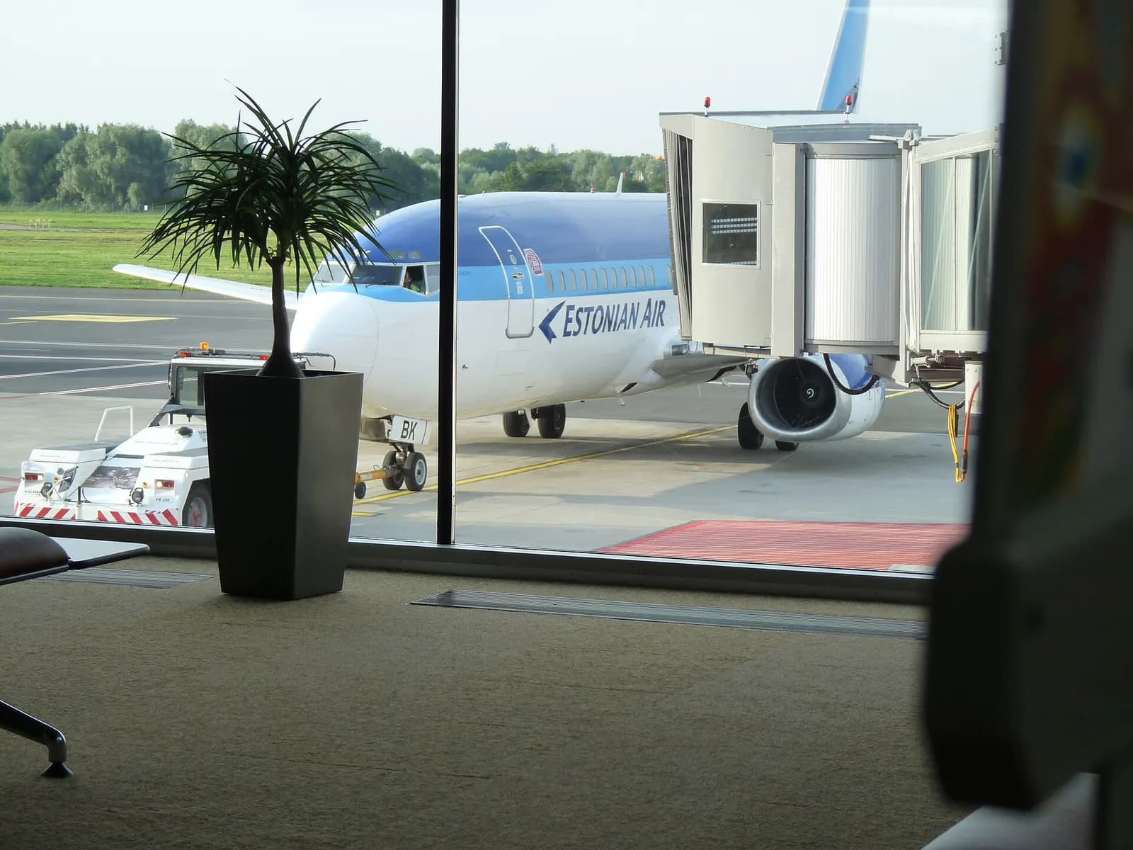 Passengers preparing to board at Tallinn Airport